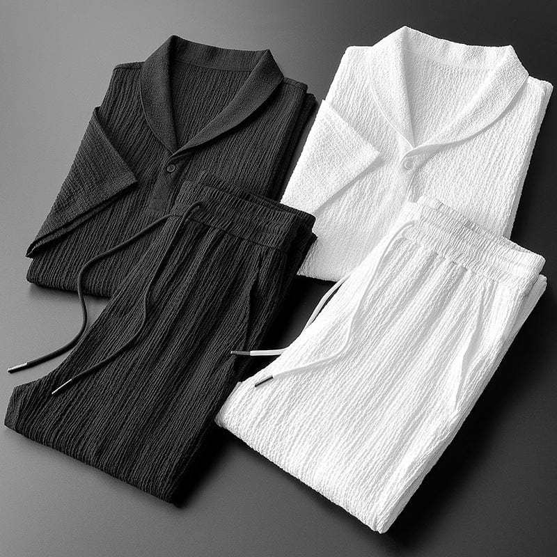 Adrian - Zweiteiliges Satz mit Kurzarmshirt und Hose mit Kordelzug