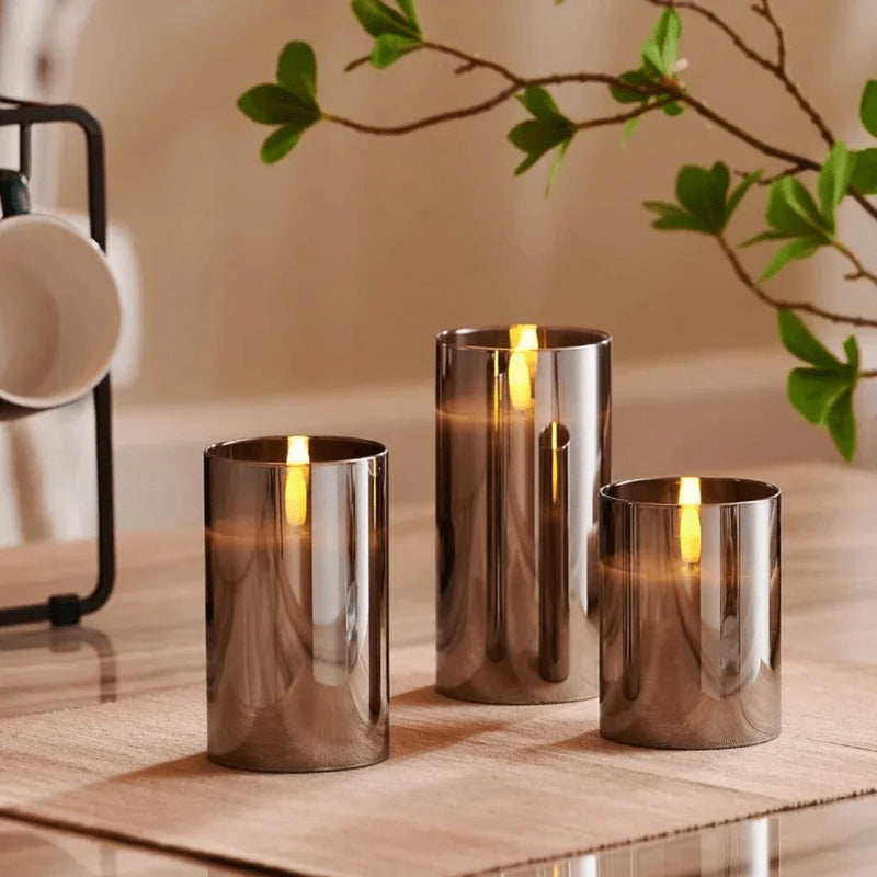 GlowLite - Dekorative Rauchfrei Batteriebetrieben LED Flammenlos Kerzen