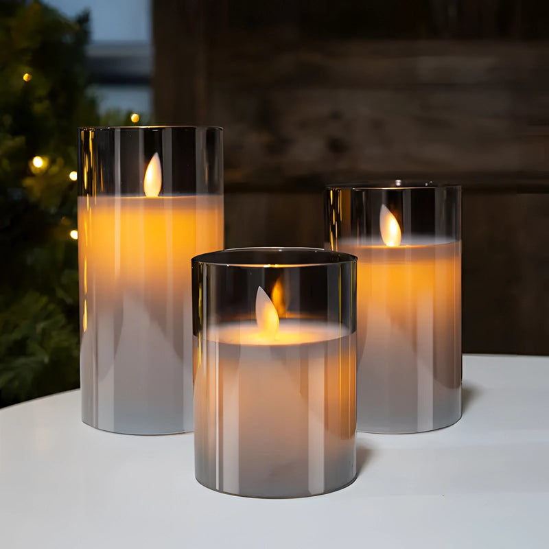 GlowLite - Dekorative Rauchfrei Batteriebetrieben LED Flammenlos Kerzen