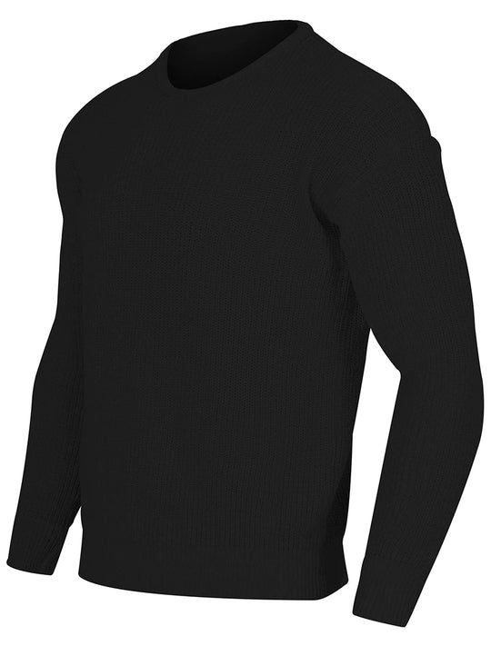 Claus - Lässiger Langärmelig Rundhalsausschnitt Strickpullover