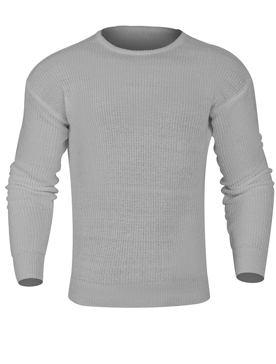 Claus - Lässiger Langärmelig Rundhalsausschnitt Strickpullover