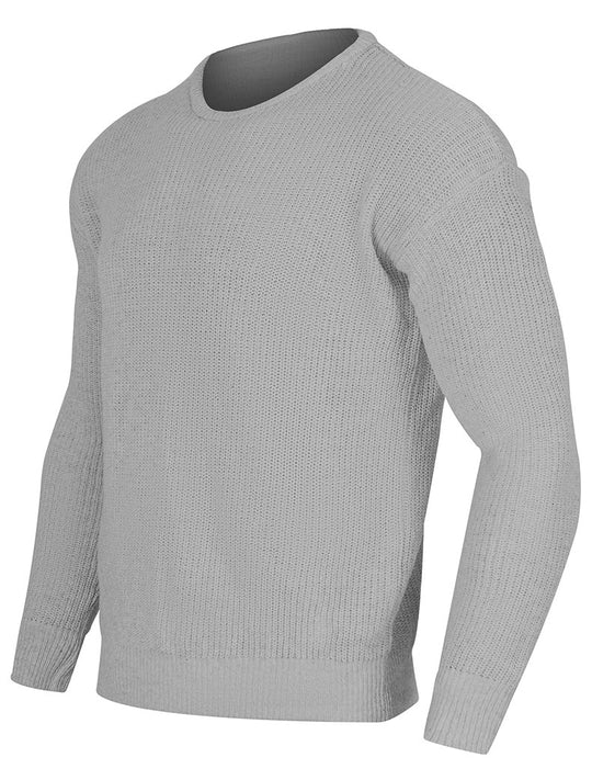 Claus - Lässiger Langärmelig Rundhalsausschnitt Strickpullover