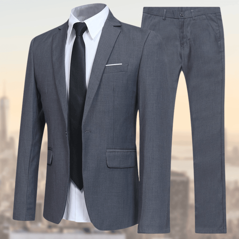 Felix - Reverskragen Taschen Blazer Mit langen Hosen Zweiteiliges Satz