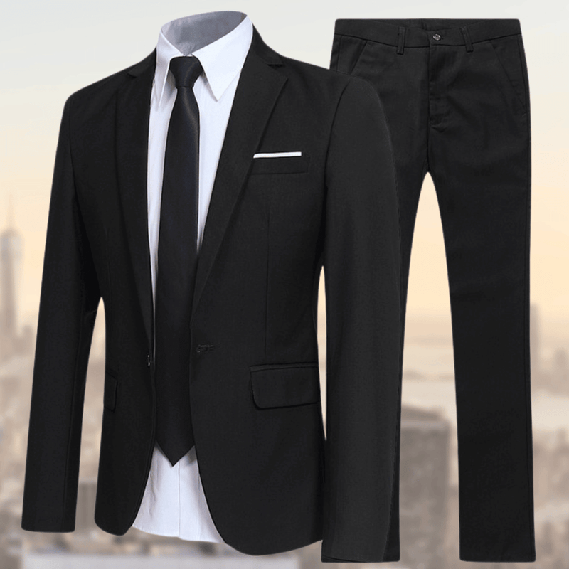Felix - Reverskragen Taschen Blazer Mit langen Hosen Zweiteiliges Satz