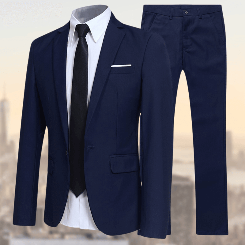 Felix - Reverskragen Taschen Blazer Mit langen Hosen Zweiteiliges Satz