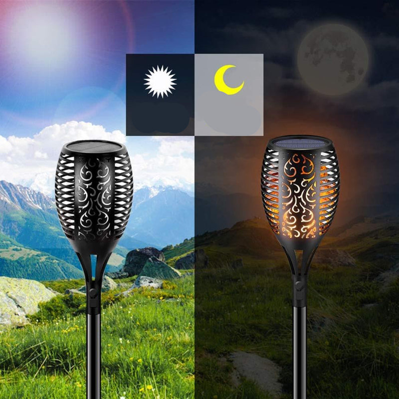 FlameGlow – Solarbetriebene LED-Gartenfackeln mit automatischem Ein-/Aus-Sensor