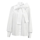 Anke – Langärmliges Loose Fit Hemd mit Knopf und Schleifendetail