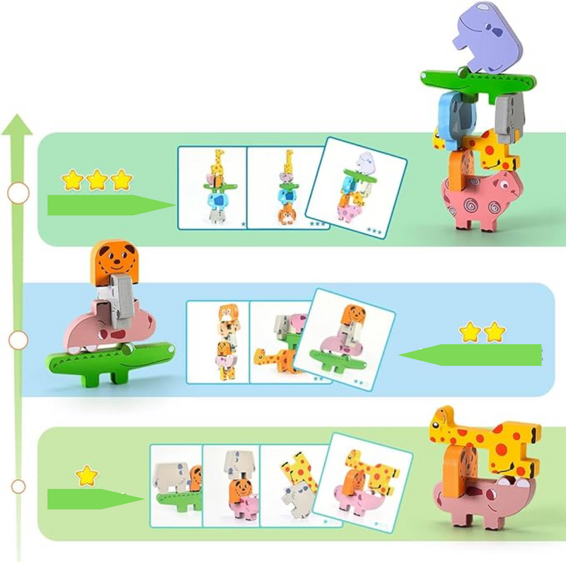ZooStack – Tier Stapelblockspiel für Formanpassungsbalance und kognitive Entwicklung