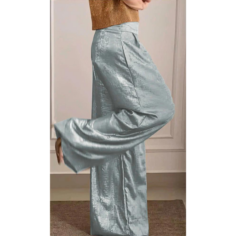 Leni - Bequeme Hose mit hoher Taille und weitem Bein und Taschen