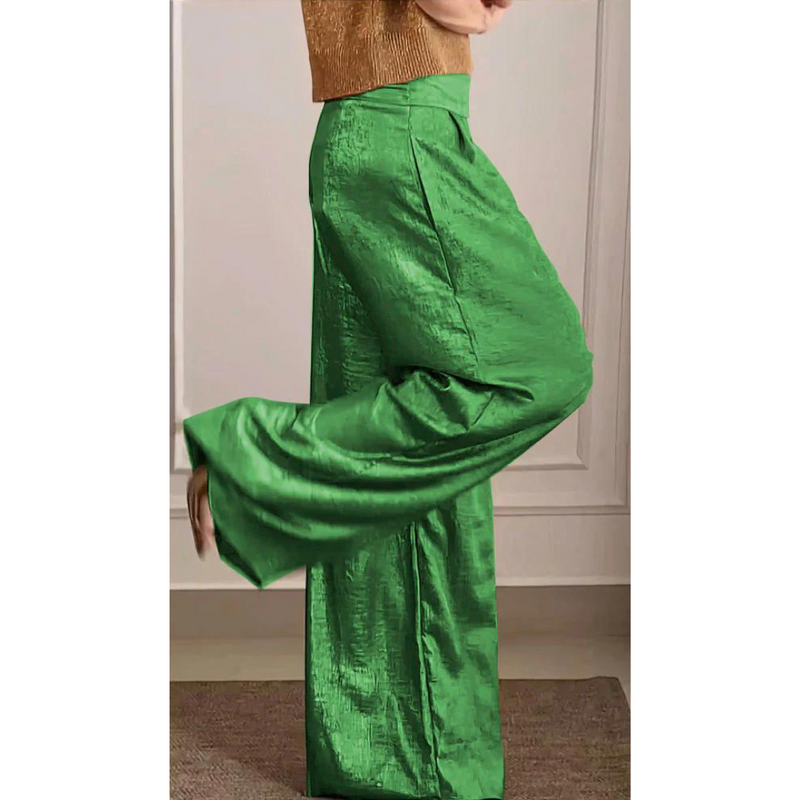 Leni - Bequeme Hose mit hoher Taille und weitem Bein und Taschen