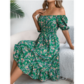 Luisa – Lässiges Schulterfrei Midikleid mit Blumenprint