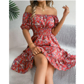Luisa – Lässiges Schulterfrei Midikleid mit Blumenprint