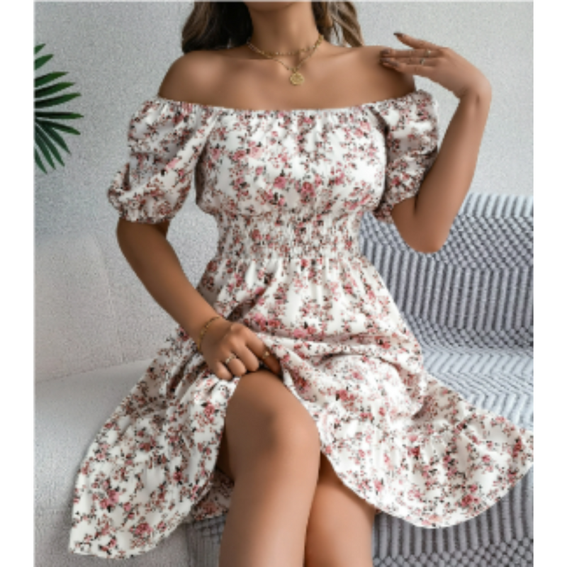 Luisa – Lässiges Schulterfrei Midikleid mit Blumenprint
