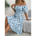 Luisa – Lässiges Schulterfrei Midikleid mit Blumenprint