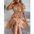 Luisa – Lässiges Schulterfrei Midikleid mit Blumenprint