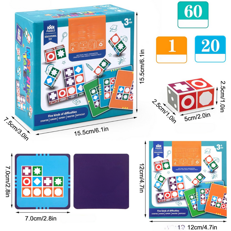 PuzzlePulse – Rätsel Zuordnungsspiel mit Musterblock Puzzle für die kognitive Entwicklung