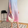 Ava - lässiger runder Hals Midi-Kleid mit drei Viertel Ärmel