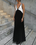 Clara - Lässiges Maxikleid mit V-Ausschnitt und breiten Schulterträgern