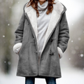 Irma - Langärmelig Wildleder Vlies Kapuze Jacke Mit Taschen
