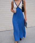 Clara - Lässiges Maxikleid mit V-Ausschnitt und breiten Schulterträgern