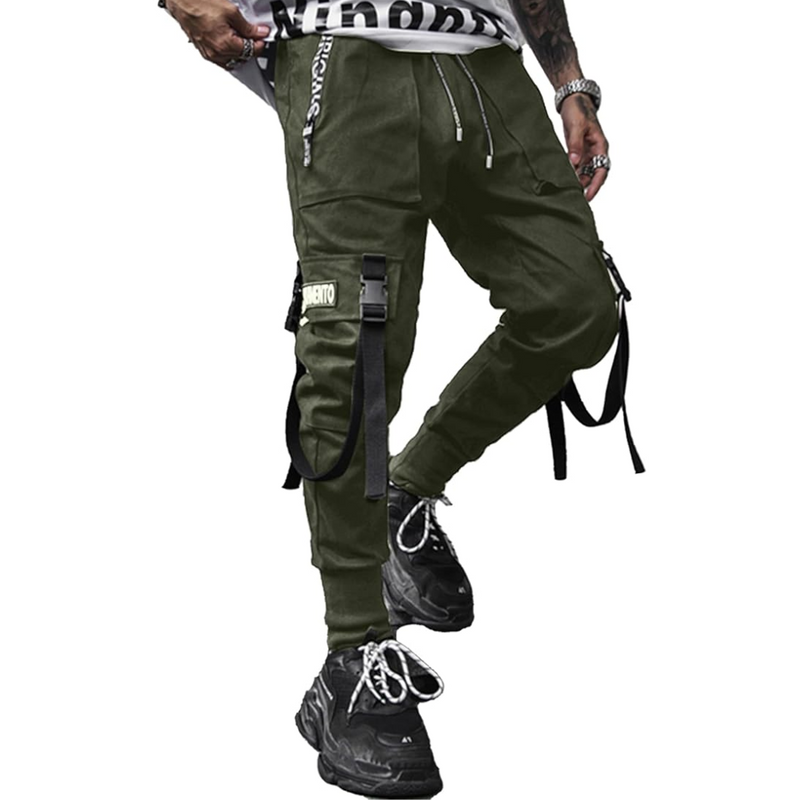 David – Modische Cargohose mit Kordelzug in der Taille und mehreren Taschen