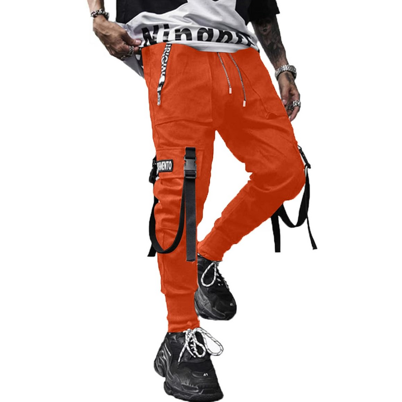 David – Modische Cargohose mit Kordelzug in der Taille und mehreren Taschen
