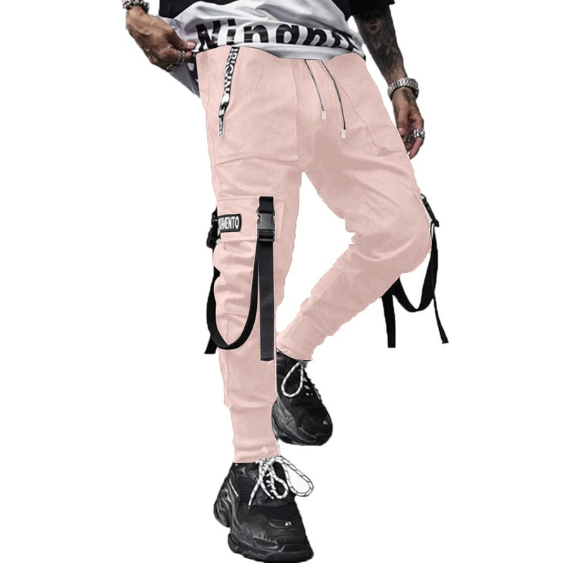 David – Modische Cargohose mit Kordelzug in der Taille und mehreren Taschen