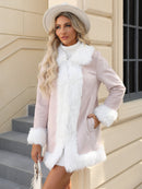 Wilma - Warmer Langarmmantel mit Pelzfutter und Taschen