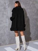 Wilma - Warmer Langarmmantel mit Pelzfutter und Taschen