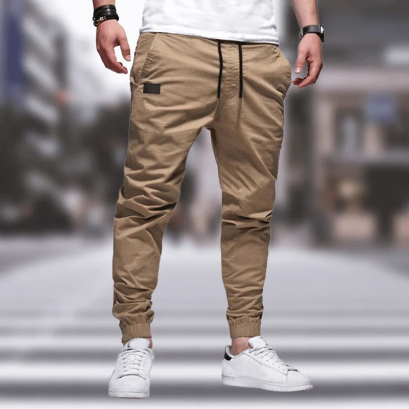 Anselm - Lässige Schlanke Passform Cargohose mit Kordelzug und Taschen