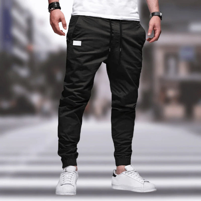 Anselm - Lässige Schlanke Passform Cargohose mit Kordelzug und Taschen