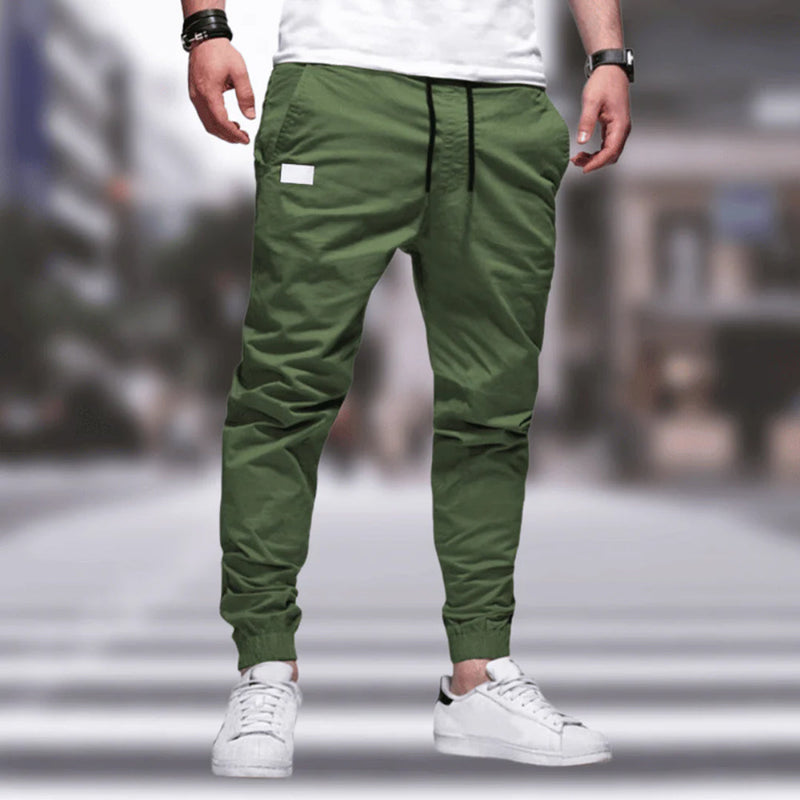 Anselm - Lässige Schlanke Passform Cargohose mit Kordelzug und Taschen