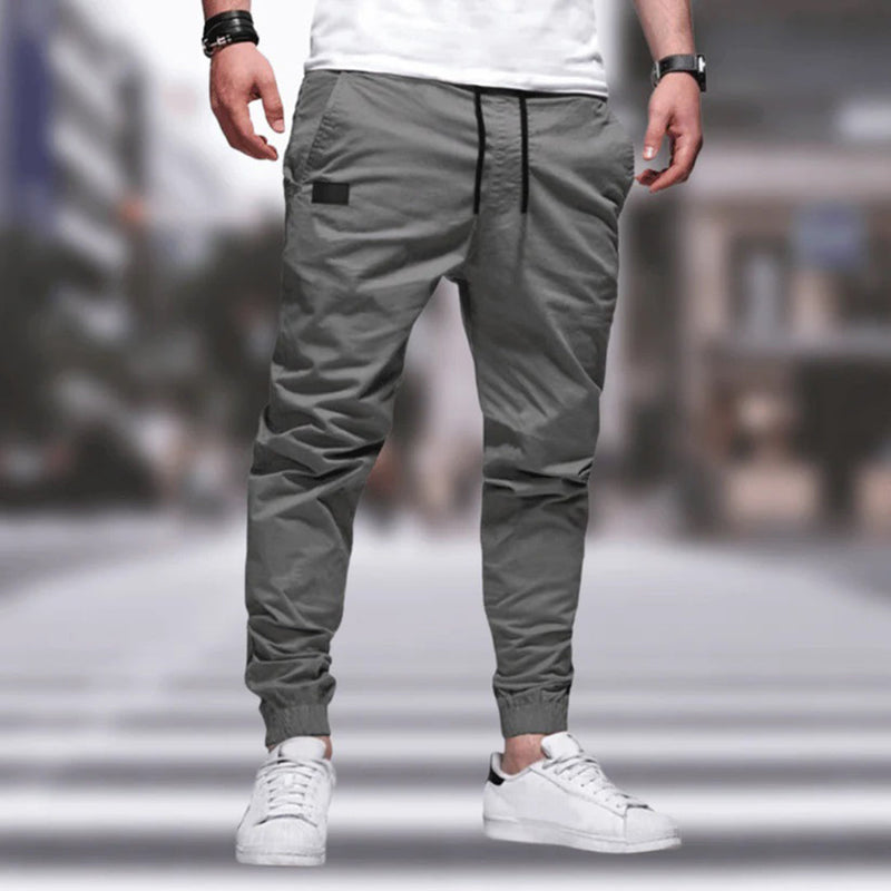Anselm - Lässige Schlanke Passform Cargohose mit Kordelzug und Taschen