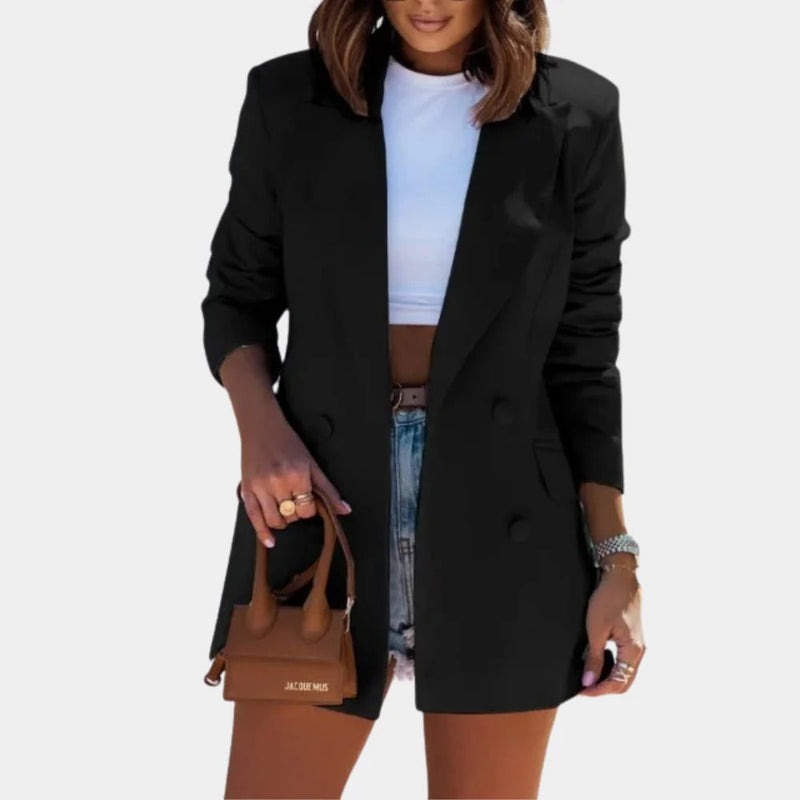 Anna - Langärmelig Reverskragen Knöpfen Blazer