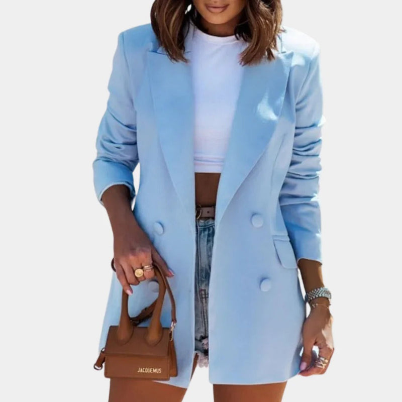 Anna - Langärmelig Reverskragen Knöpfen Blazer