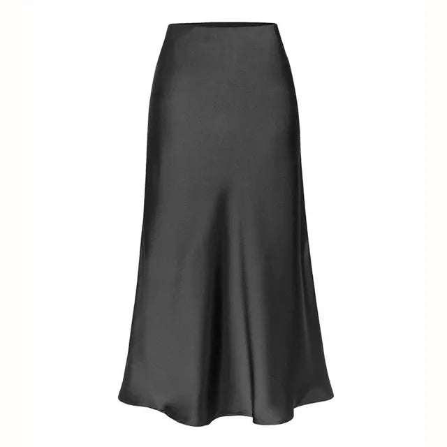 Emilia - Modischer Midirock mit hoher Taille und Seitenschlitz