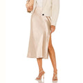 Emilia - Modischer Midirock mit hoher Taille und Seitenschlitz