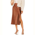 Emilia - Modischer Midirock mit hoher Taille und Seitenschlitz