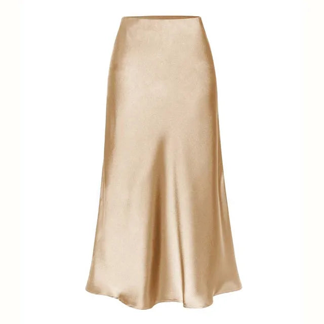 Emilia - Modischer Midirock mit hoher Taille und Seitenschlitz