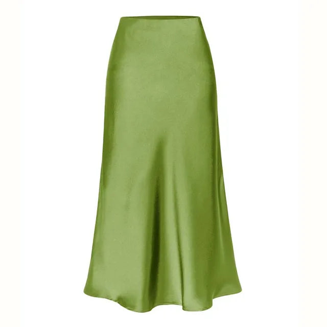 Emilia - Modischer Midirock mit hoher Taille und Seitenschlitz