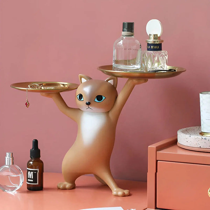 TidyCat – Dekorative Katzen Aufhänger Tablett Statue für Tischdekoration