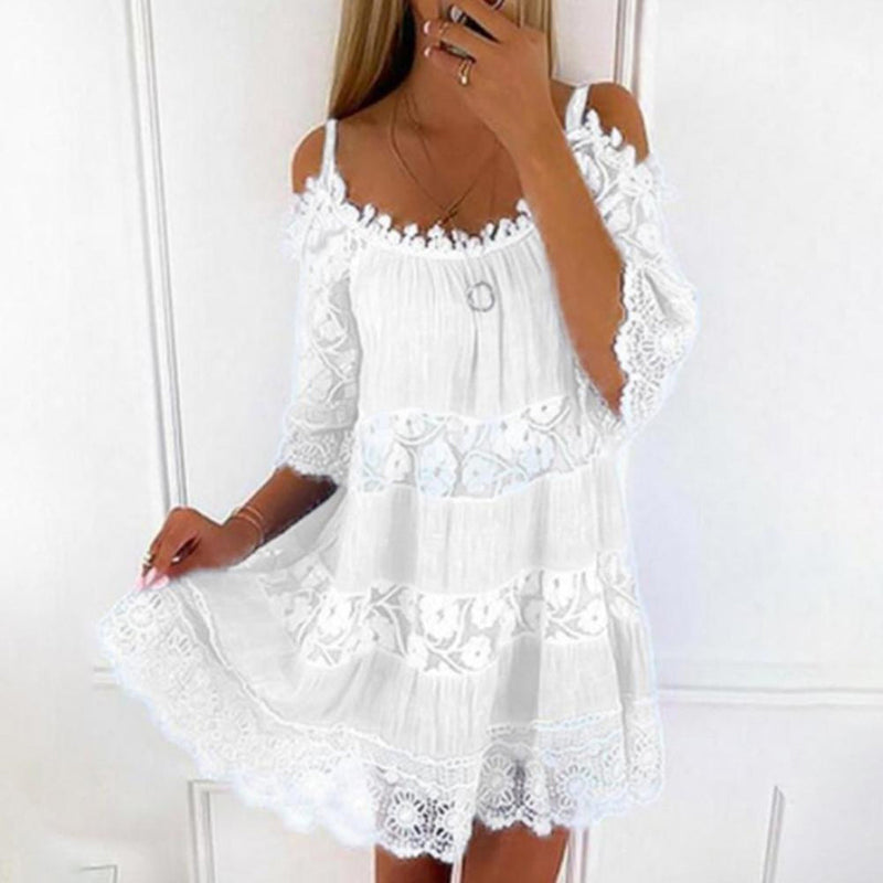 Noemi – Stylisches Midikleid mit kurzen Ärmeln und bequemer Passform