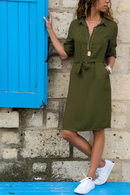 Zondra - Stilvolles Minikleid mit halben Ärmeln und Gürtel in der Taille