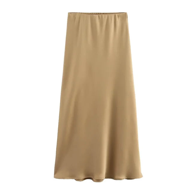 Doris - Eleganter Midirock mit hoher Taille und bequemem Gummibund