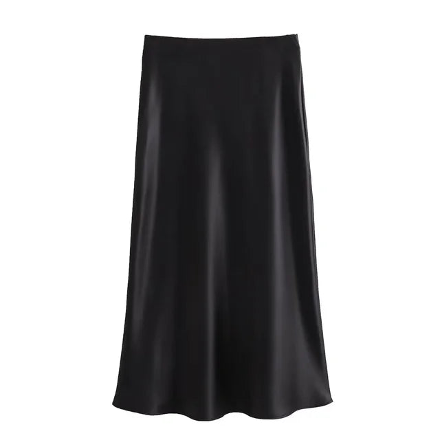Doris - Eleganter Midirock mit hoher Taille und bequemem Gummibund