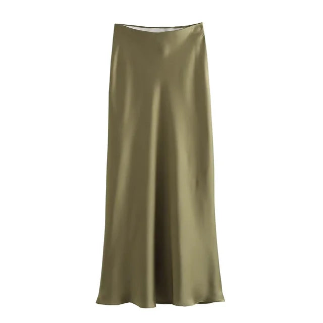 Doris - Eleganter Midirock mit hoher Taille und bequemem Gummibund