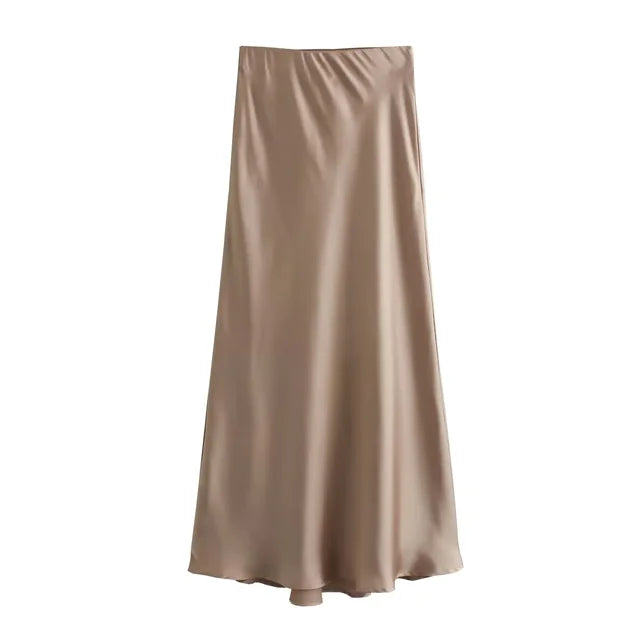 Doris - Eleganter Midirock mit hoher Taille und bequemem Gummibund