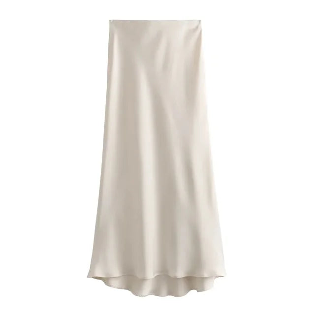 Doris - Eleganter Midirock mit hoher Taille und bequemem Gummibund