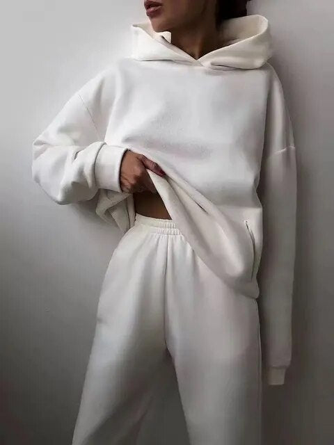 Raina - Stylisches Zweiteiliges Kapuzenpulli Set Für Ultimativen Komfort
