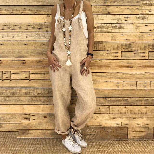 Zayra – Lässiger lockerer Jumpsuit mit verstellbaren Trägern und Taschen